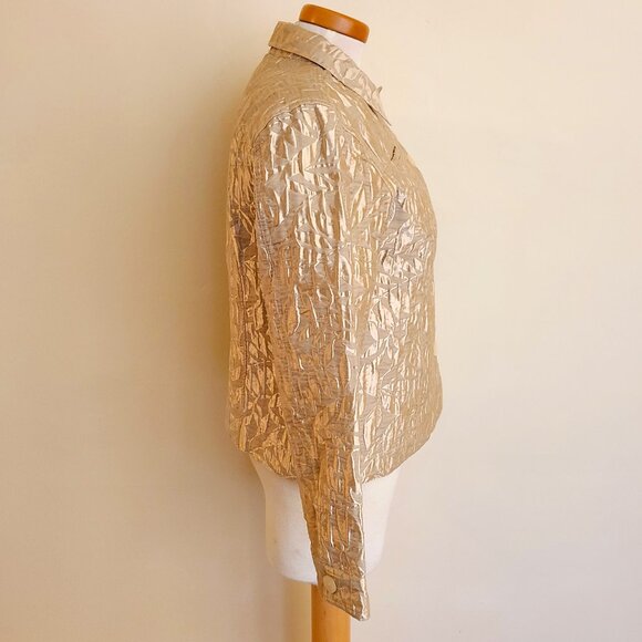 Coldwater Creek Gold Lightweight Short Dressy Jacket - Picture 4 of 8
